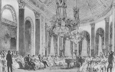 A state concert at Buckingham Palace. Illustrated London News, 31 May 1851.