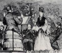 A sketch entitled 'A Solo' from Graphic, 27 June 1874.