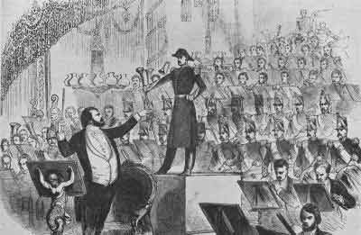 Drawing of Jullien's concert at Drury Lane, 23 November 1850 (Illustrated London News)