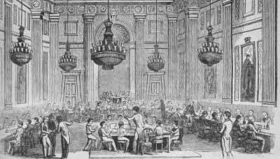 Drawing of a meeting of the Madrigal Society,  24 January 1846 (Illustrated London News)