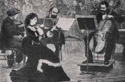 Drawing of a chamber music concert, 2 March 1972 (Illustrated London News)