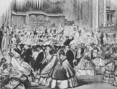 Drawing of a concert in St James's Hall, from Illustrated London News, 28 April 1860